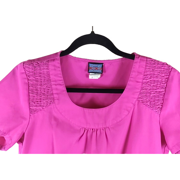 Vintage Cherokee Workwear Women's Scrub Top Size Small Pink Round Neck... - Picture 2 of 5